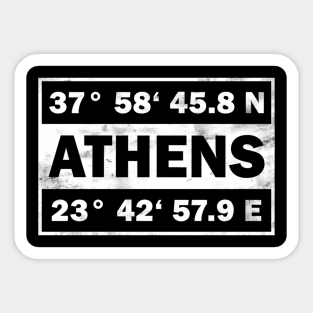 Athens City Coordinates Greece Sticker